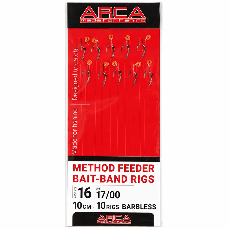Method Feeder Bait-band Barbless Rig KO7 10cm – 10 cm Onderlijnen met Bait Band en zonder Weerhaak 🎁