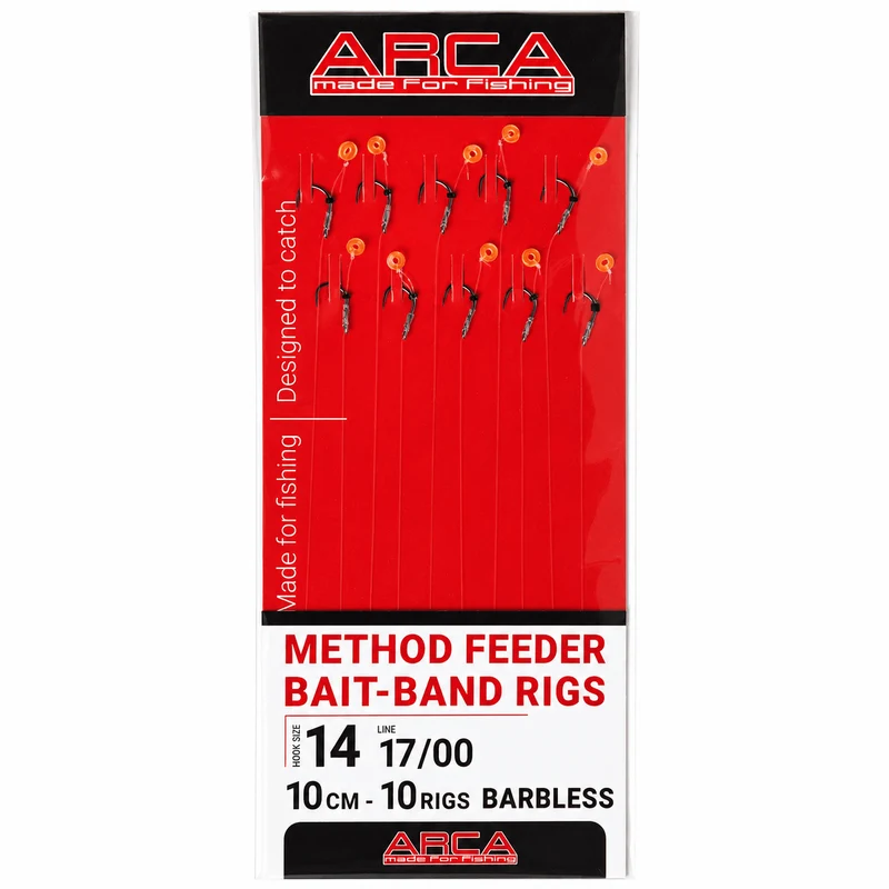 Method Feeder Bait-band Barbless Rig 10cm – 10 cm Onderlijnen met Bait Band en zonder Weerhaak 🎁