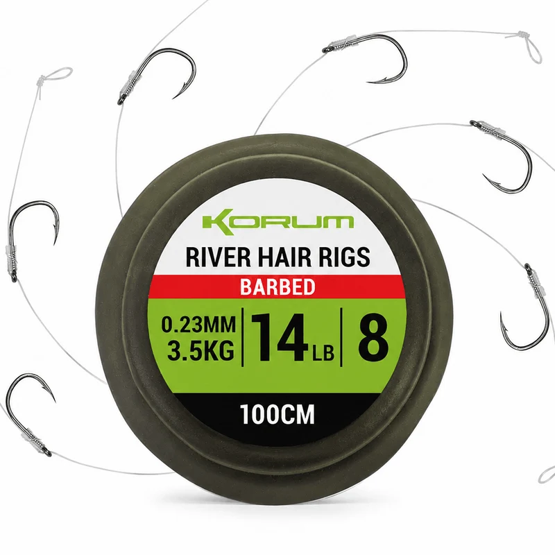 Supersteel Grappler River Barbed Hair Rigs 1m Size 14 - 0.23mm – 1 m Onderlijnen met Weerhaak 🎁