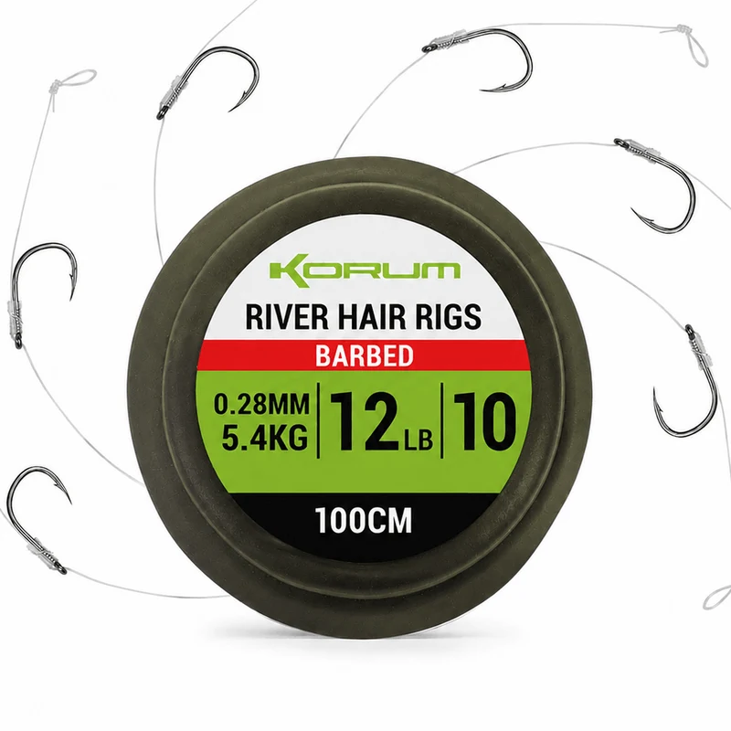 Supersteel Grappler River Barbed Hair Rigs 1m Size 14 - 0.23mm – 1 m Onderlijnen met Weerhaak 🎁
