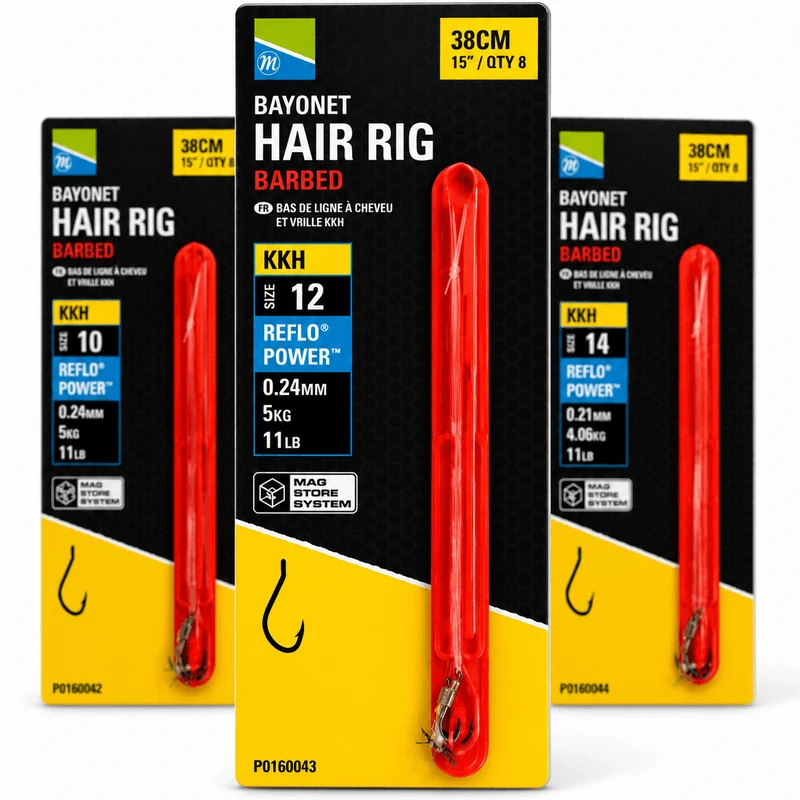 KKH Bayonet Barbed Hair Rig 4" & 15" – 10 en 38 cm Onderlijnen met Bayonet en met Weerhaak