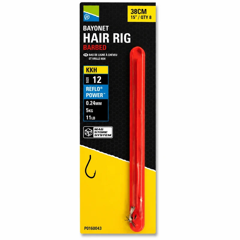 KKH Bayonet Barbed Hair Rig 4" & 15" – 10 en 38 cm Onderlijnen met Bayonet en met Weerhaak