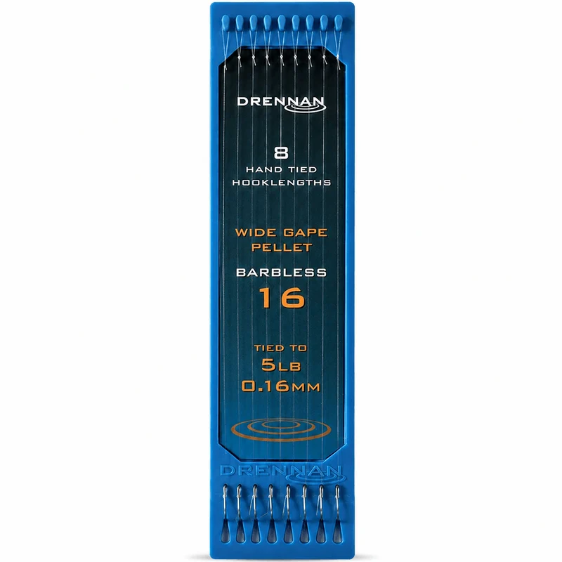 WIDE GAPE PELLET BARBLESS HOOKLENGTHS 6" – 15 cm Onderlijnen zonder Weerhaak