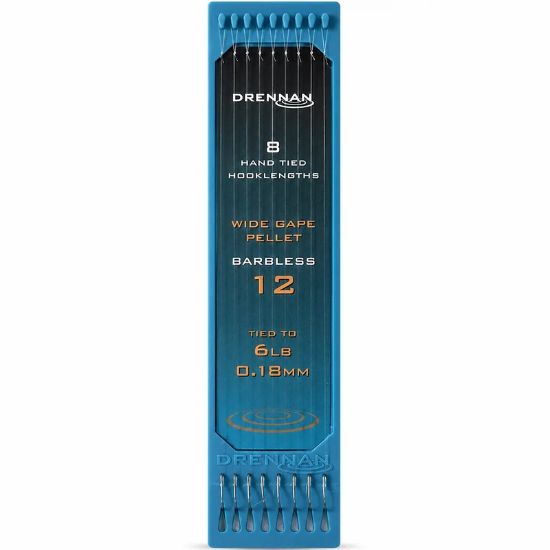 WIDE GAPE PELLET BARBLESS HOOKLENGTHS 6" – 15 cm Onderlijnen zonder Weerhaak