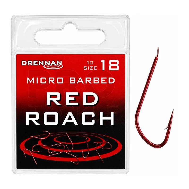 Red Roach Micro Barbed Size 18 – Haak met Weerhaak