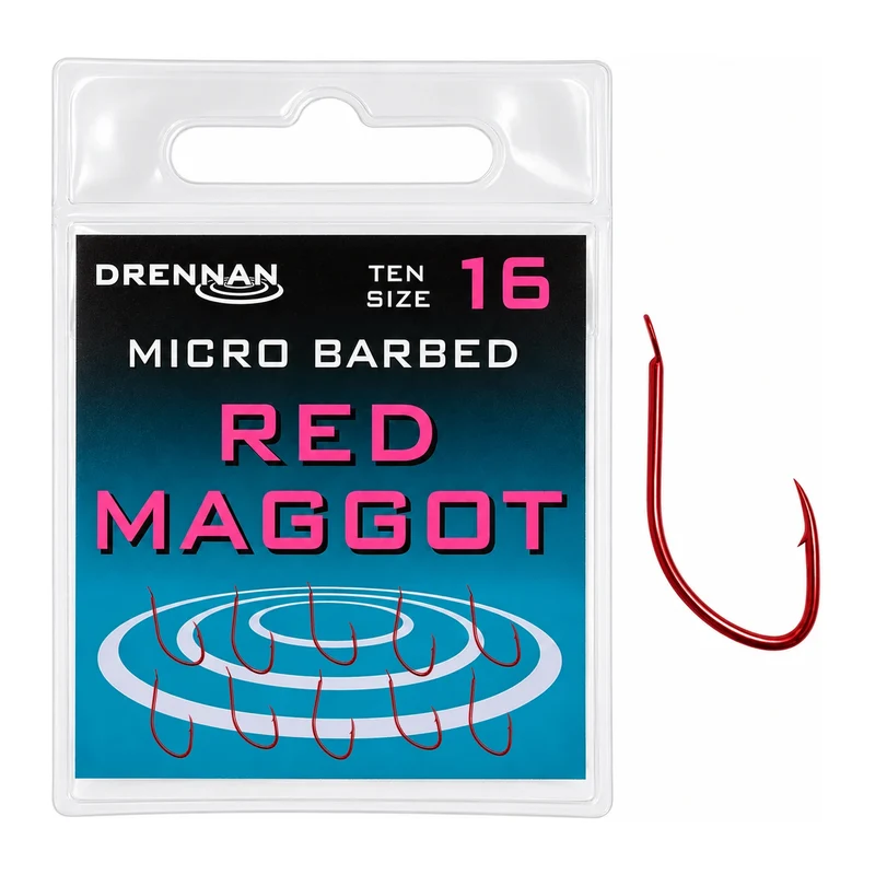 Red Maggot Micro Barbed – Rode Haak voor Maden met Weerhaak - 🎁