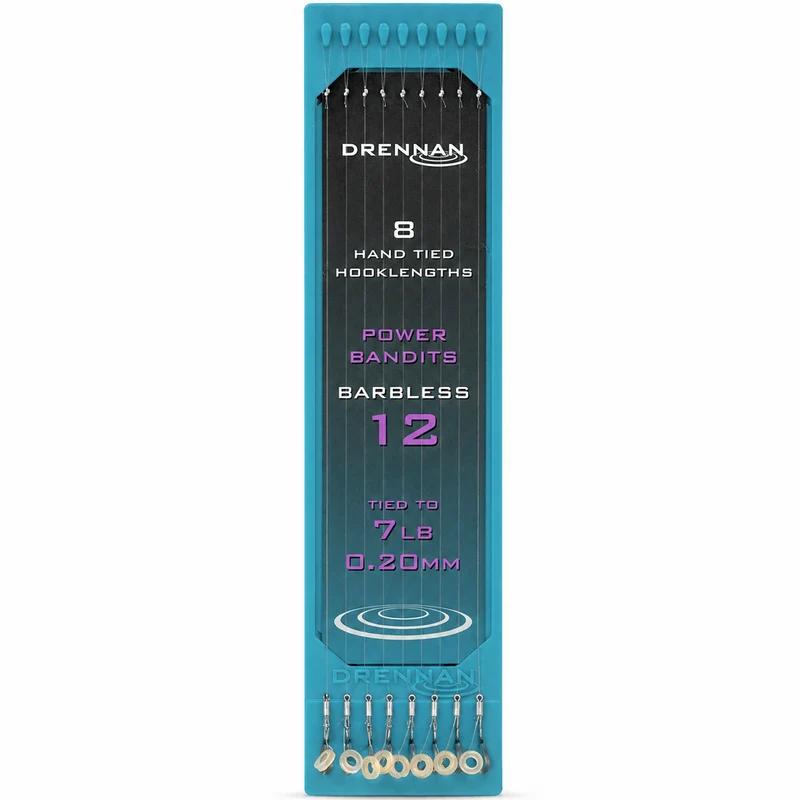 POWER BANDITS BARBLESS HOOKLENGTHS 6" – 15 cm Onderlijnen met Bait Band en zonder Weerhaak