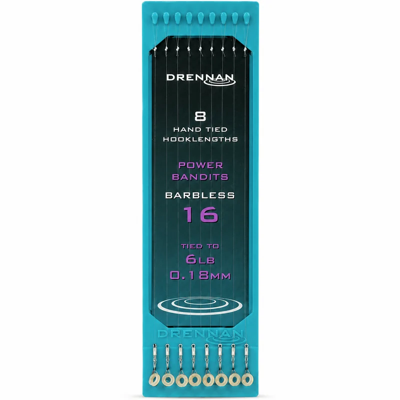 POWER BANDITS BARBLESS HOOKLENGTHS 6" – 15 cm Onderlijnen met Bait Band en zonder Weerhaak