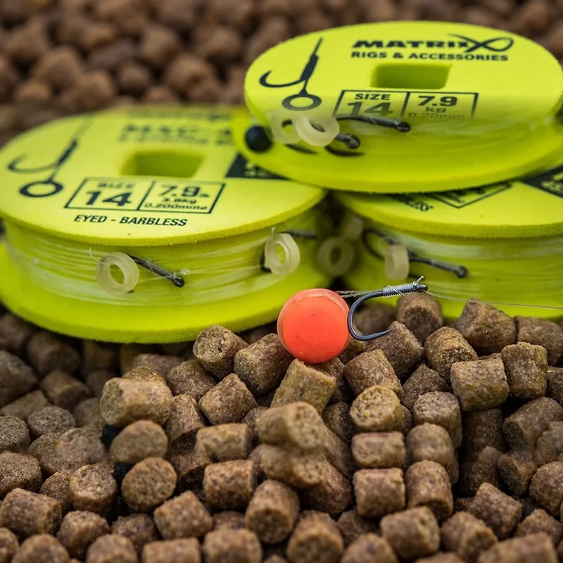 MXC-4 18" X-Strong Bait Band Rigs Eyed Barbless – 45 cm Onderlijnen met Bait Band en zonder Weerhaak