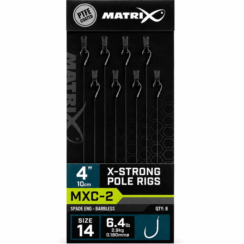 MXC-2 X-Strong Pole Barbless Rigs 4" – 10 cm Onderlijnen zonder Weerhaak