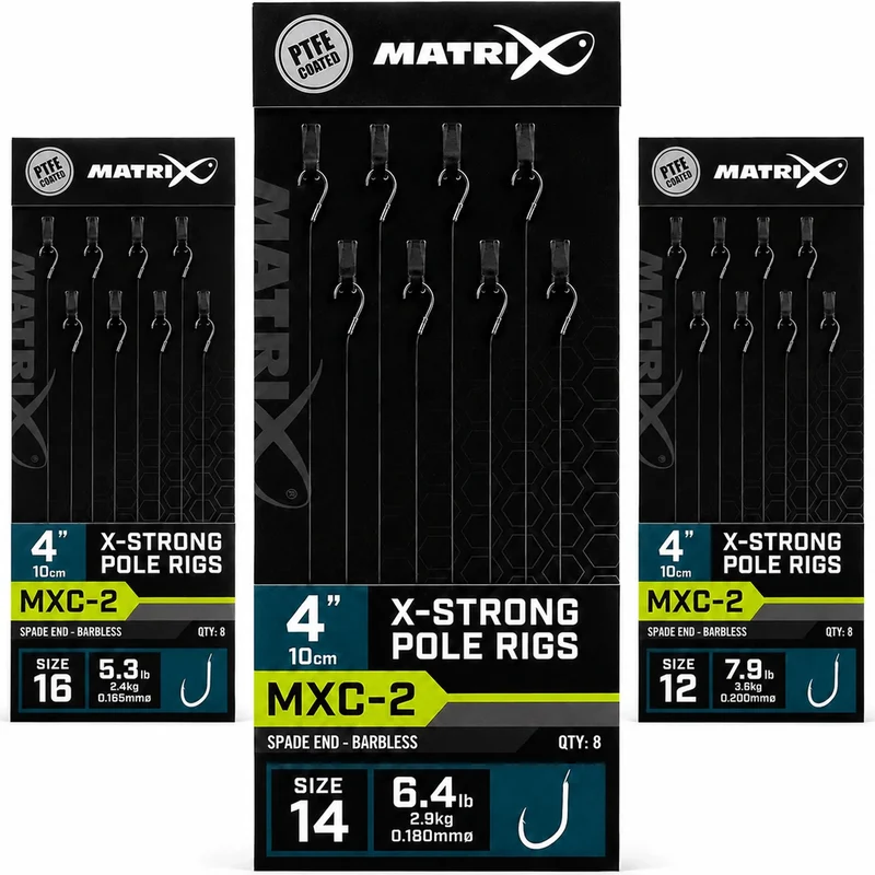 MXC-2 X-Strong Pole Barbless Rigs 4" – 10 cm Onderlijnen zonder Weerhaak