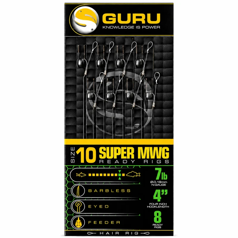 Super MWG Standard Barbless Hair Rigs 4" – 10 cm Onderlijnen zonder Weerhaak 💰