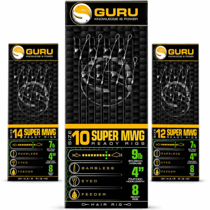 Super MWG Standard Barbless Hair Rigs 4" – 10 cm Onderlijnen zonder Weerhaak 💰