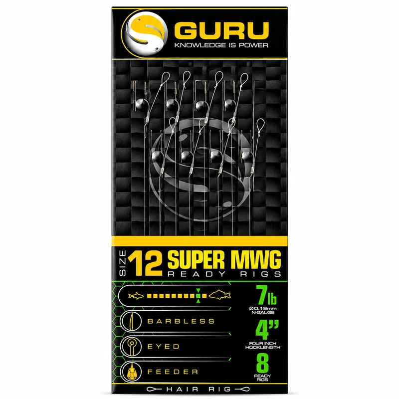 Super MWG Standard Barbless Hair Rigs 4" – 10 cm Onderlijnen zonder Weerhaak 💰