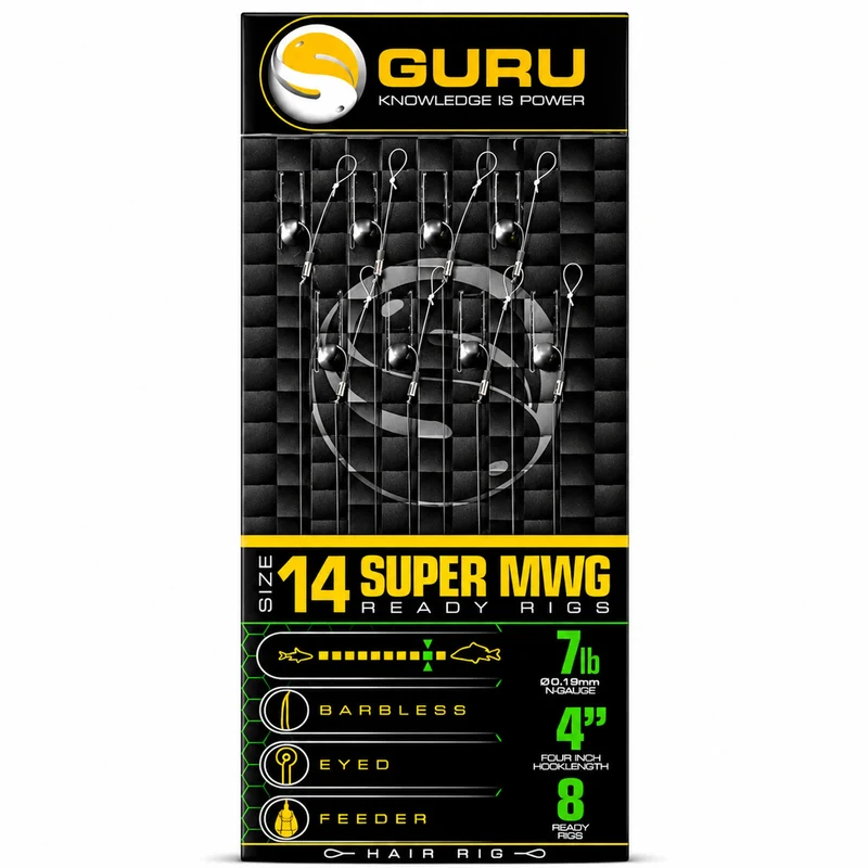 Super MWG Standard Barbless Hair Rigs 4" – 10 cm Onderlijnen zonder Weerhaak 💰