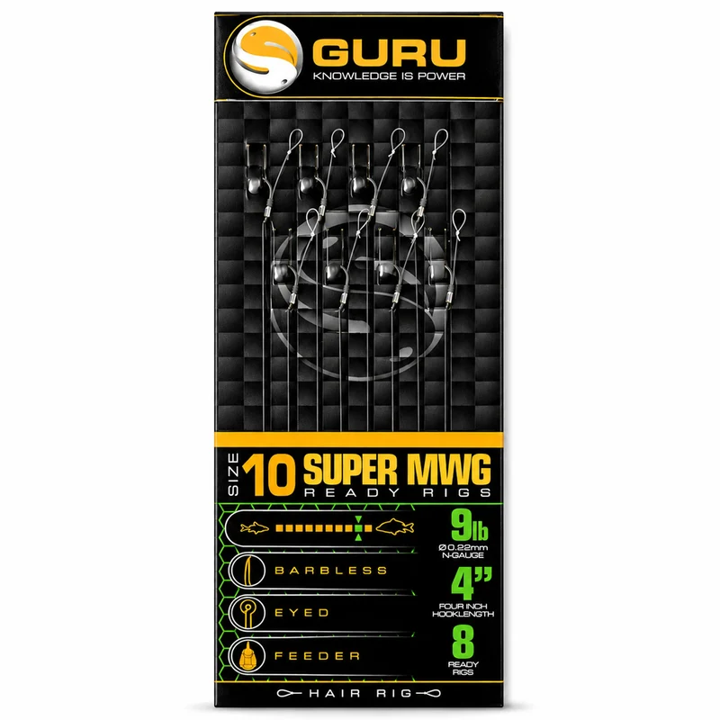 Super MWG Standard Barbless Hair Rigs 4" – 10 cm Onderlijnen zonder Weerhaak 💰