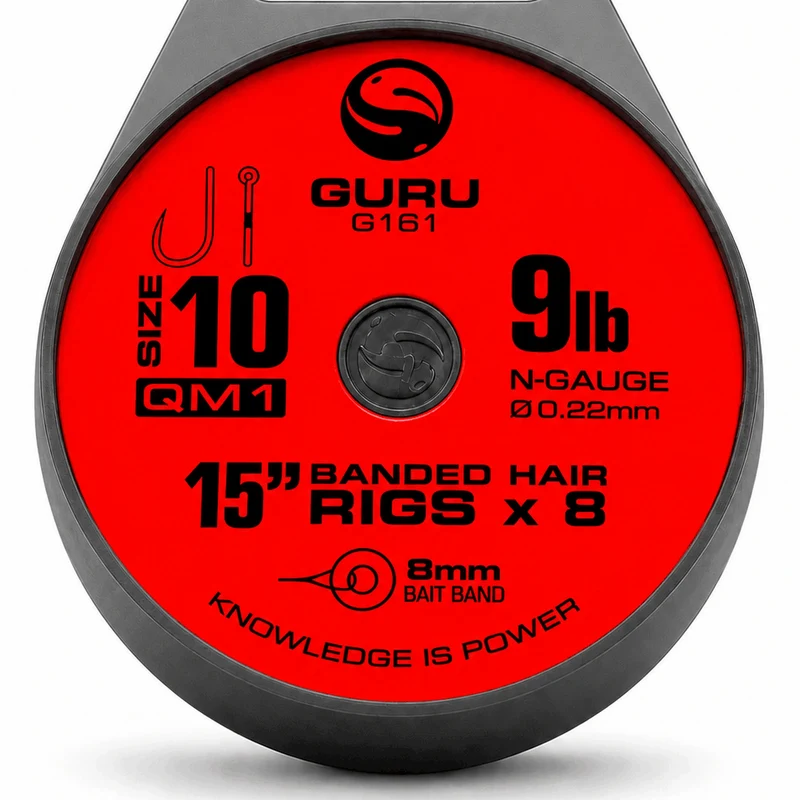 QM1 Bait Band Barbless Rigs 4" & 15" – 10 en 38 cm Onderlijnen met Bait Band en zonder Weerhaak