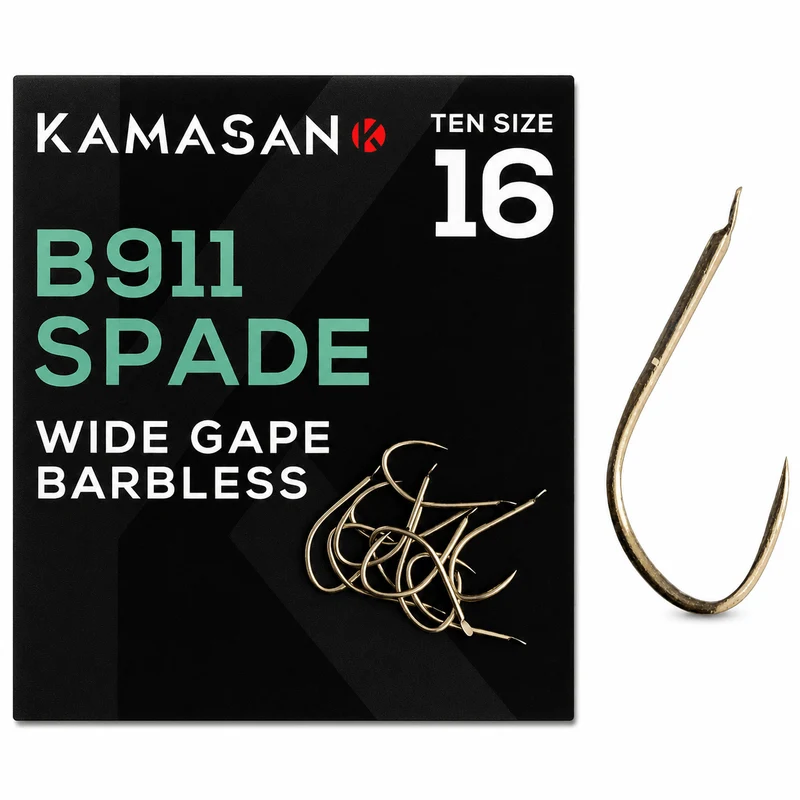 B911 Spade Wide Gape Barbless – Haak met Bled en zonder Weerhaak 🎁