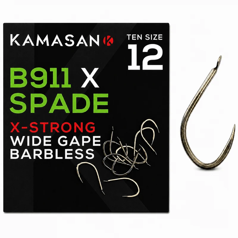 B911X Spade X-Strong Wide Gape Barbless – Haak met Bled en zonder Weerhaak 💰