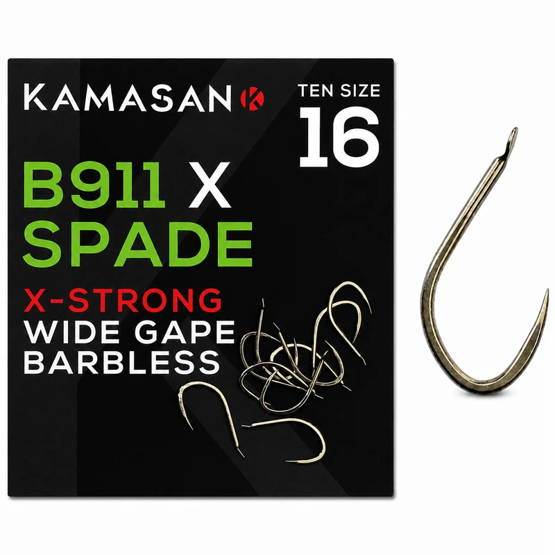 B911X Spade X-Strong Wide Gape Barbless – Haak met Bled en zonder Weerhaak 💰