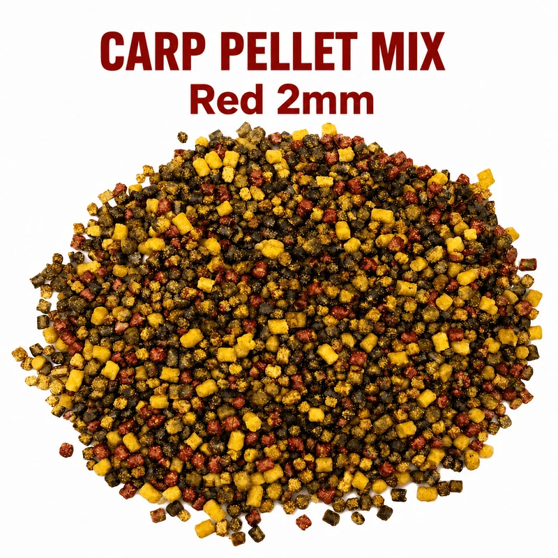 Carp Pellets Mix Red 2mm - 1kg – Karperpelletmix met Rode Pellets