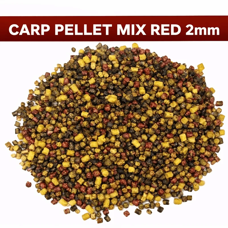 Carp Pellets Mix Red 2mm - 1kg – Karperpelletmix met Rode Pellets