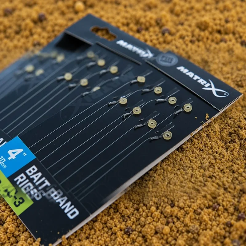 MXC-3 Bait Band Rigs Eyed Barbless 4" – 10 cm Onderlijnen met Bait Band en zonder Weerhaak