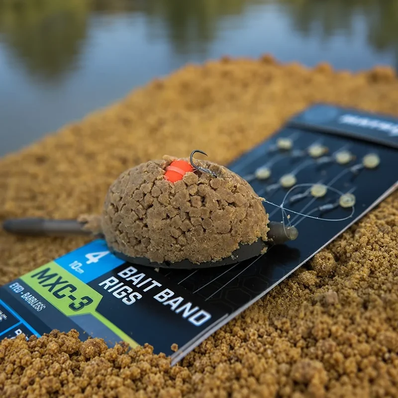 MXC-3 Bait Band Rigs Eyed Barbless 4" – 10 cm Onderlijnen met Bait Band en zonder Weerhaak