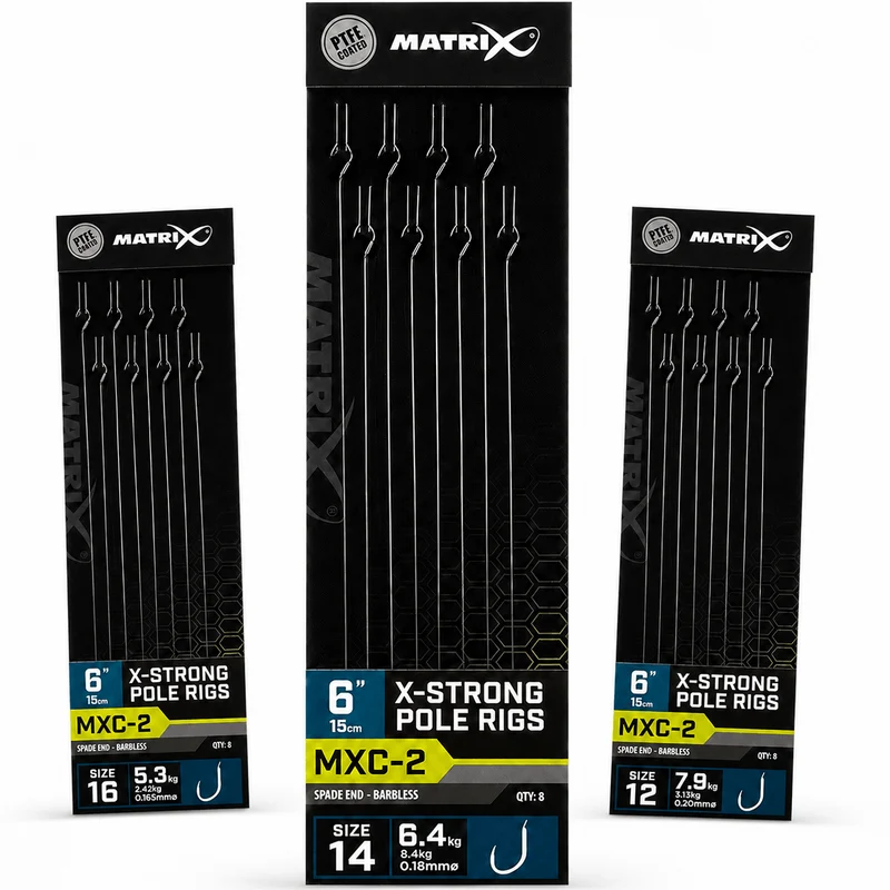 MXC-2 X-Strong Spade End Barbless Pole Rigs 6" – 15 cm Onderlijnen zonder Weerhaak 💰