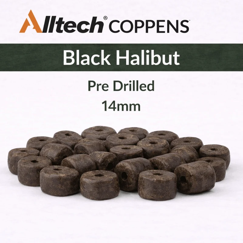 Pre-Drilled Black Halibut – Voorgeboorde Zwarte Zinkende Halibutpellets