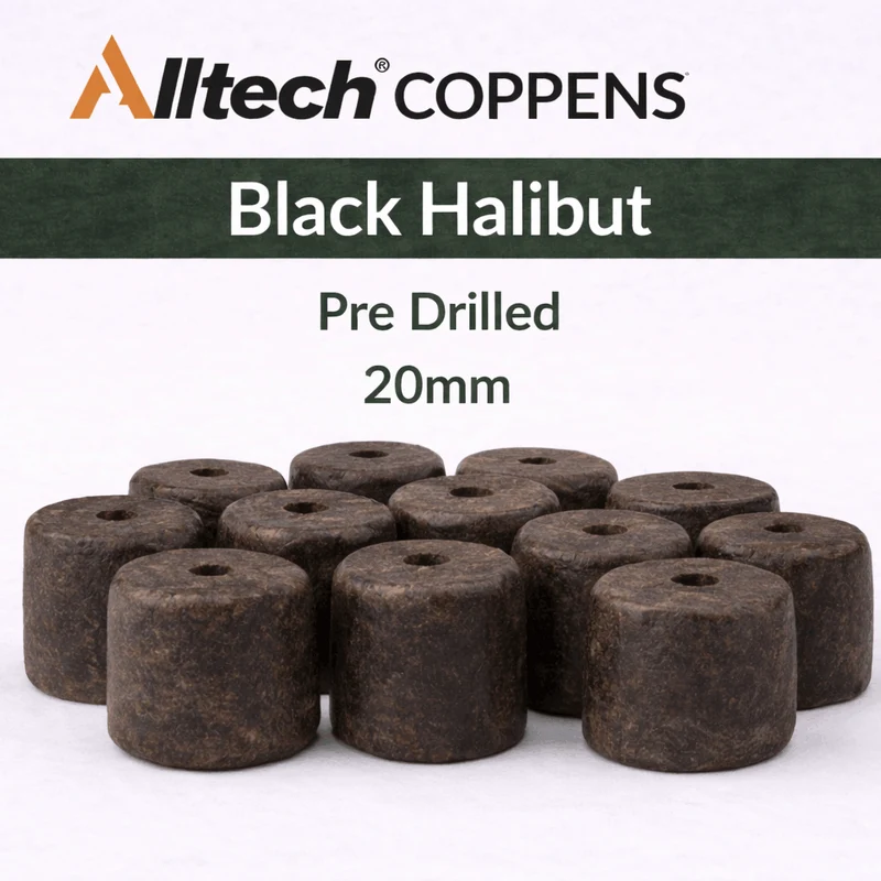 Pre-Drilled Black Halibut – Voorgeboorde Zwarte Zinkende Halibutpellets