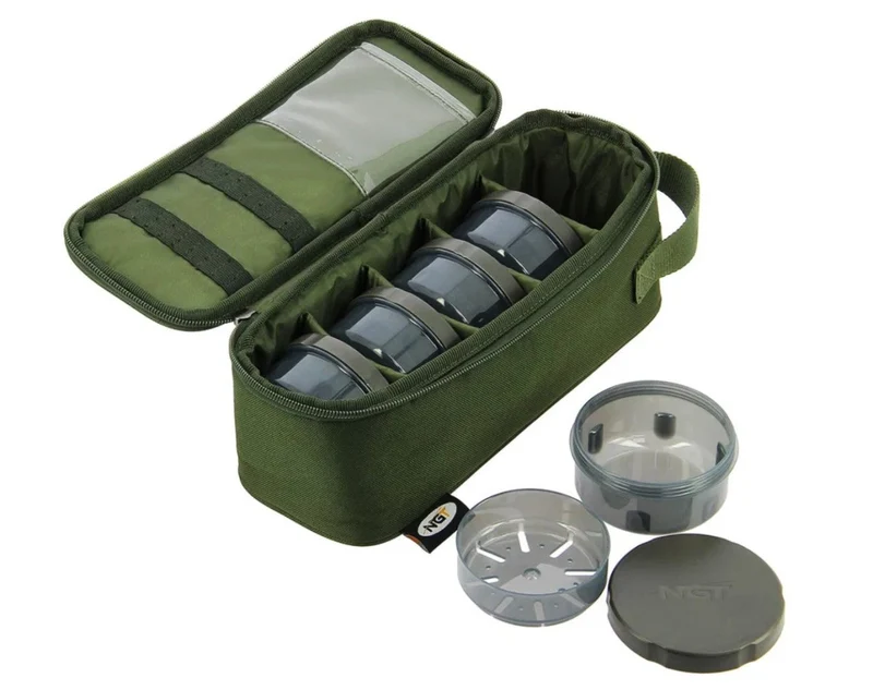 Sac de pêche de 5 pots d'appâts NGT.