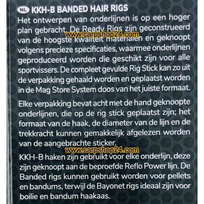 KKH-B Banded Hair Rig Barbless 10cm – 10 cm Onderlijnen met Bait Band en zonder Weerhaak