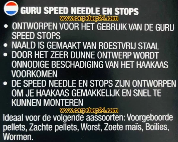 Speed Needle And Speed Stops – Aasnaald en Aasstoppers (36 stuks)