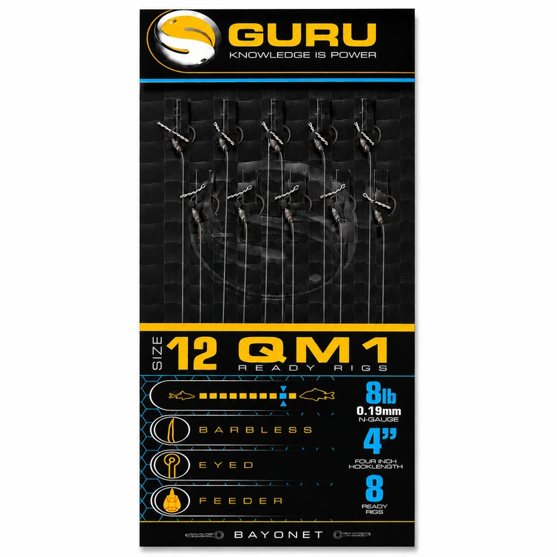 4" QM1 Bayonet Rigs Barbless – 10 cm Onderlijnen met Bayonet en zonder Weerhaak
