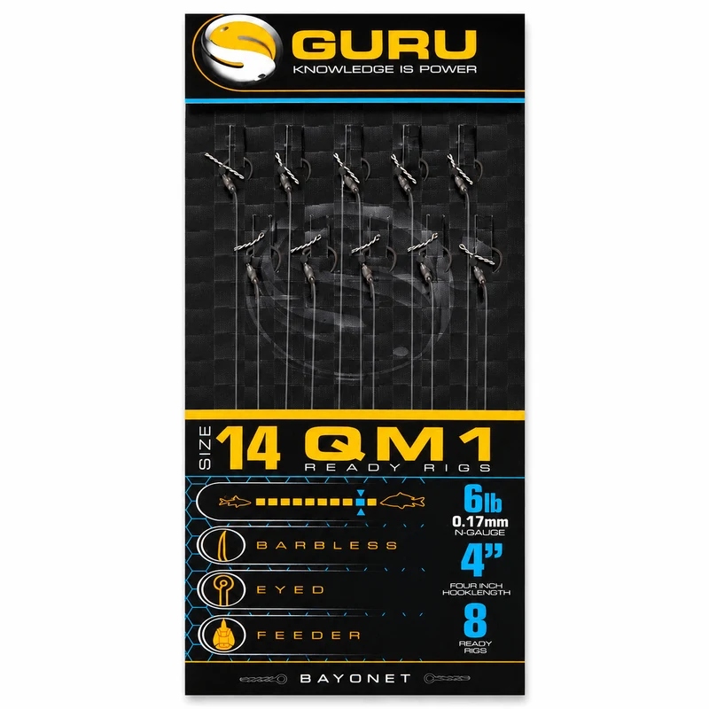 4" QM1 Bayonet Rigs Barbless – 10 cm Onderlijnen met Bayonet en zonder Weerhaak