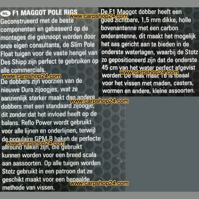F1 Maggot Pole Rigs – Kant-en-klare Tuigen