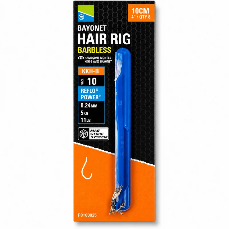 KKH-B Bayonet Hair Rig Barbless 10cm – 10 cm Onderlijnen met Bayonet en zonder Weerhaak