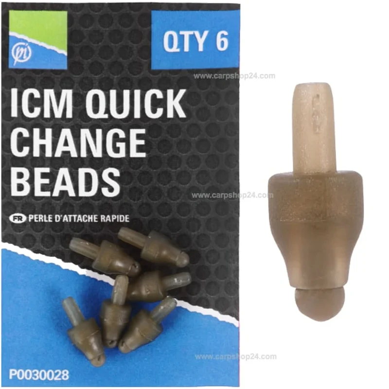 ICM In-line Quick Change Beads – Snelwisselconnectoren voor Onderlijnen (6 stuks)