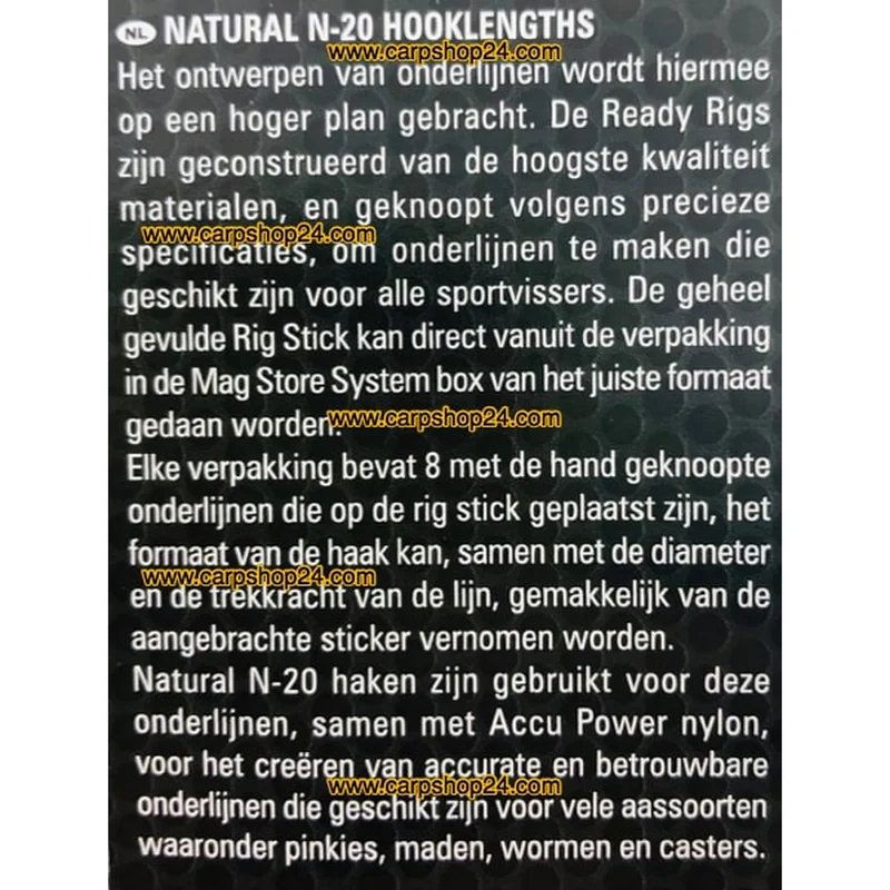 Natural N-20 Hooklengths Barbed 15cm – 15 cm Onderlijnen met Weerhaak
