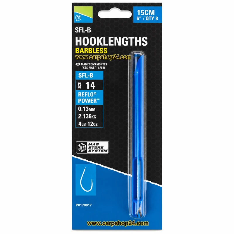 SFL-B Hooklengths Barbless 15cm – 15 cm Onderlijnen zonder Weerhaak