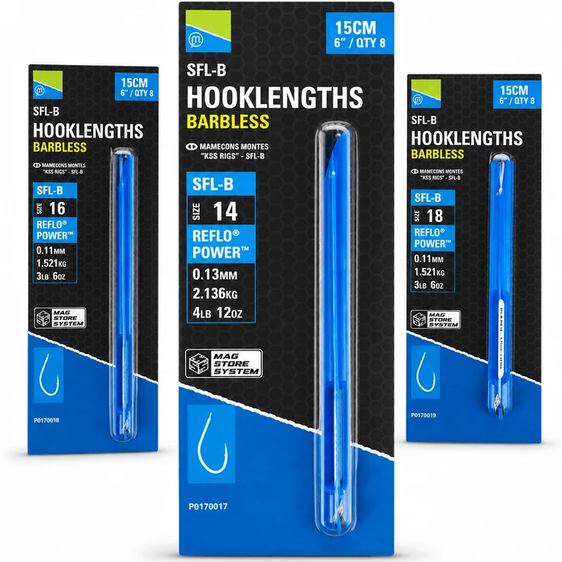 SFL-B Hooklengths Barbless 15cm – 15 cm Onderlijnen zonder Weerhaak