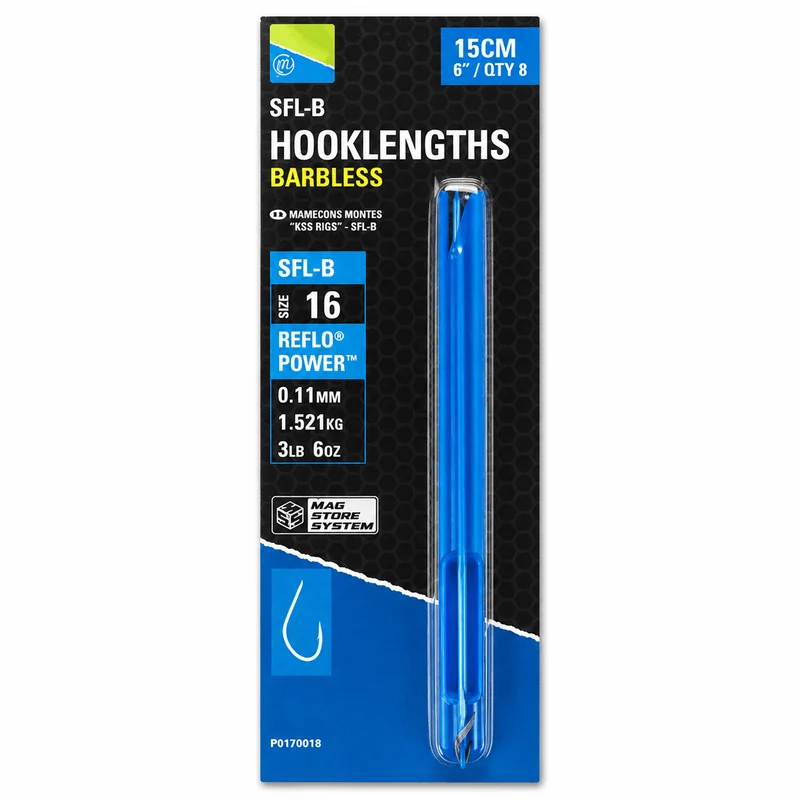 SFL-B Hooklengths Barbless 15cm – 15 cm Onderlijnen zonder Weerhaak
