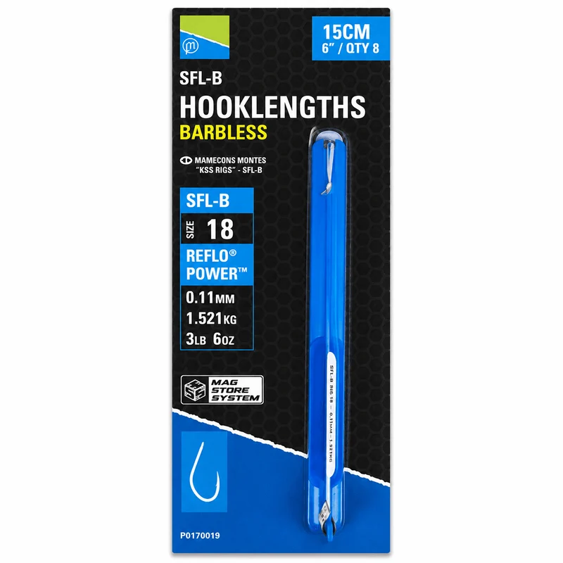SFL-B Hooklengths Barbless 15cm – 15 cm Onderlijnen zonder Weerhaak