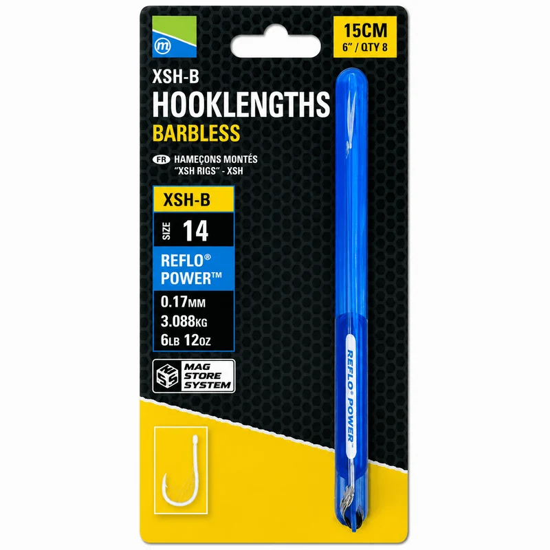 XSH-B Hooklengths Barbless 15cm – 15 cm Onderlijnen zonder Weerhaak