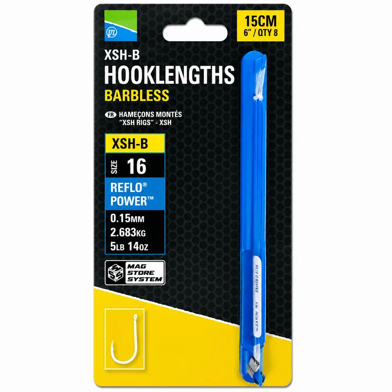 XSH-B Hooklengths Barbless 15cm – 15 cm Onderlijnen zonder Weerhaak