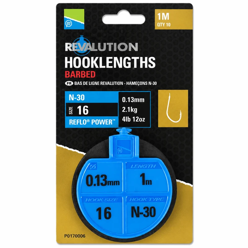 Revalution Hooklengths Barbed 1m N-30 & N-50 – 1 m Onderlijnen met Weerhaak