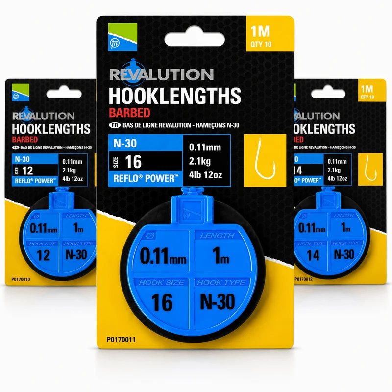 Revalution Hooklengths Barbed 1m N-30 & N-50 – 1 m Onderlijnen met Weerhaak