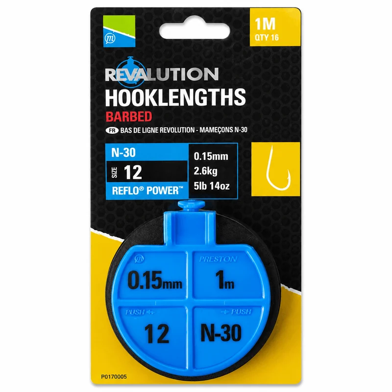 Revalution Hooklengths Barbed 1m N-30 & N-50 – 1 m Onderlijnen met Weerhaak