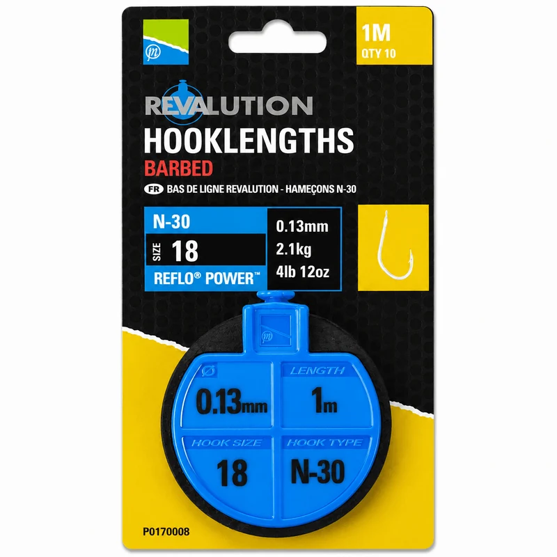 Revalution Hooklengths Barbed 1m N-30 & N-50 – 1 m Onderlijnen met Weerhaak